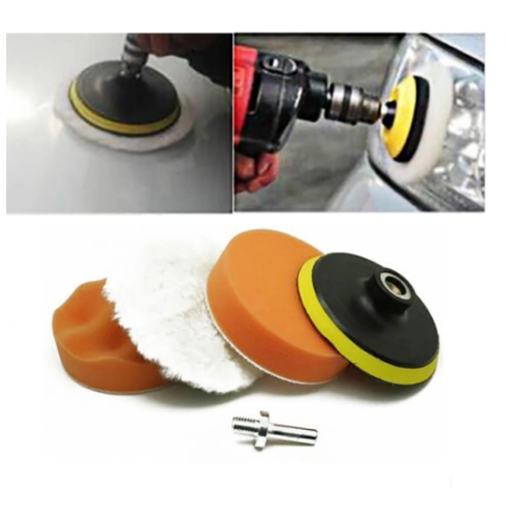 Drill Buffing pad Kit Polishing Adapter Car Polisher Sponge Set 4\'\' Automotive Car Detail Care Supplies Portable