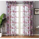 Purple Flower Living Room Tulle Curtain Bedroom Kitchen Window Tulle Curtain Bedroom Curtain