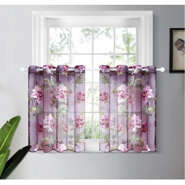 Purple Flower Living Room Tulle Curtain Bedroom Kitchen Window Tulle Curtain Bedroom Curtain