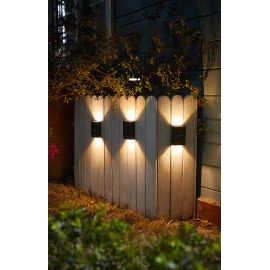 6 LED Solar Wall Lamp Outdoor Waterproof Up and Down Luminous Lighting Garden Decoration Solar Lights Stairs Fence Sunlight Lamp